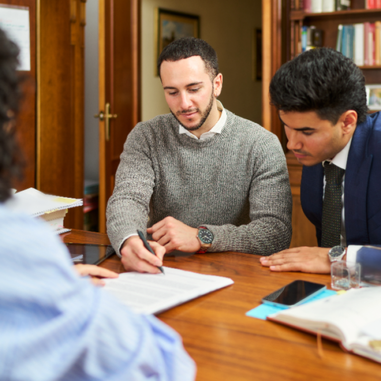 Clients meeting with trust lawyers in Las Vegas